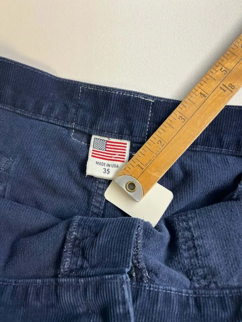Vintage Birdwell Beach Britches Corduroy Shorts Mens 35 Navy Blue Surf USA 0336
